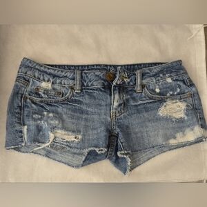 American Eagle Outfitters Distressed Blue Denim Shorts Size 2